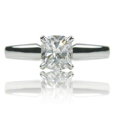1.00 ct. Cushion Cut Diamond 14K White Gold Solitaire Ring (F, VS2 ...