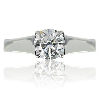 1.01 ct. Brilliant Round Cut Diamond Platinum Solitaire Ring (E, VS2 ...