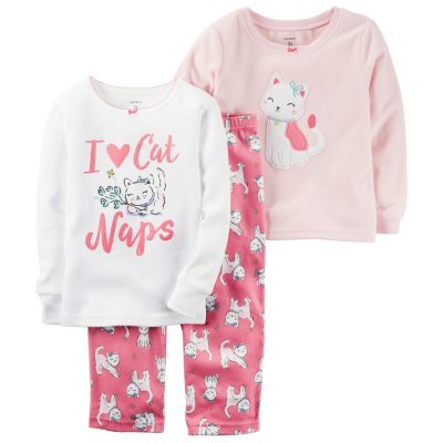 Girls Cat Nap Long Sleeve Pajama Set