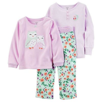 Carter's Girl's 3 Piece PJ Set - Purple Owl - Sam's Club