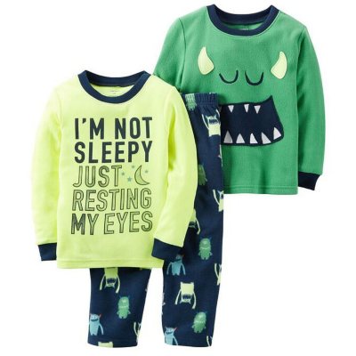 Carter's Boy's 3 Piece PJ Set Green Monster Sam's Club