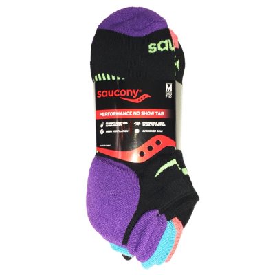 Saucony Women's 6-Pack Performance Arch Stripe No Show Tab Socks (Assorted  Colors) - Sam's Club