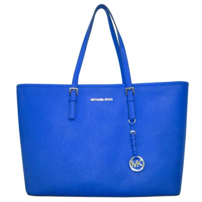 Buy the Michael Kors Jet Set Saffiano Leather Tote Bag Blue