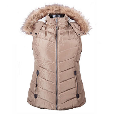 Chevron Quilted Puffer Vest With Hood (Assorted Colors) - Sam's Club