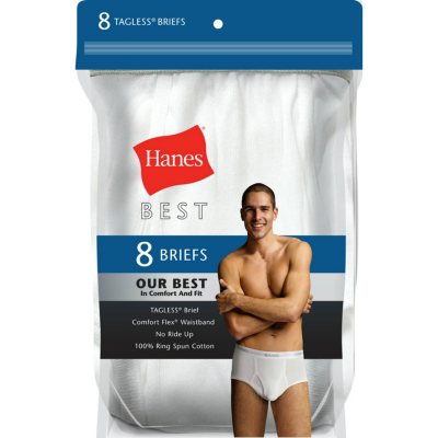 Hanes Mens 6-Pack Cotton Tagless Briefs Assorted Colors Comfort Soft Size Medium 