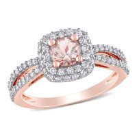 0.45 CT. T.W. Diamond with Morganite Engagement Ring in 14K Rose Gold