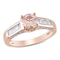0.45 CT. T.W. Diamond and Morganite Engagement Ring in 14K Rose Gold