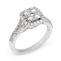 0.95 CT. T.W. Diamond Composite Engagement Ring in 14K White Gold