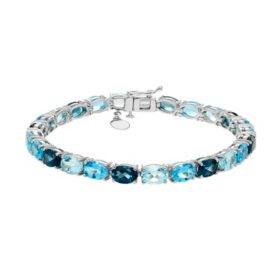 Sterling Silver Multi-Blue Topaz Bracelet 