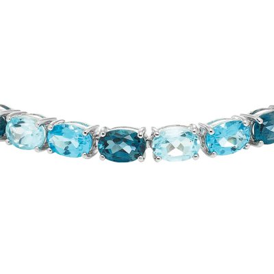 London blue topaz on sale bracelet sterling silver