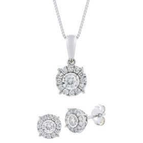 0.60 CT. T.W. Diamond Earring & Pendant Set in 14K Gold