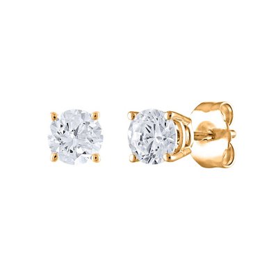 0.70 CT. T.W. Round Diamond Stud Earrings in 14K Gold (I, I1) - Sam's Club