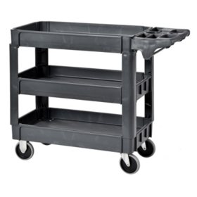 Sandusky 3 Shelf Plastic Utility Cart With 5 Casters Sam S Club