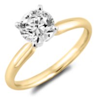 0.47 CT. T.W.. Round Diamond Solitaire Ring in 14K Gold with Platinum Head (H-I, SI2)