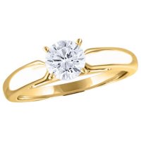 0.72 CT. Round Diamond Solitaire Ring in 14K Yellow Gold (I, I1)