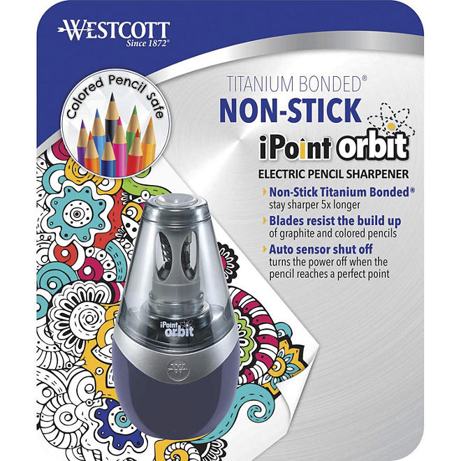 Bonded Titanium Non Stick iPoint Orbit Electric Pencil Sharpener, Select Color