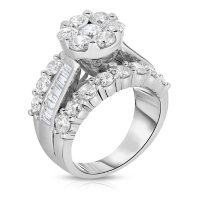 3.95 CT. T.W. Diamond Engagement Ring in 14K White Gold