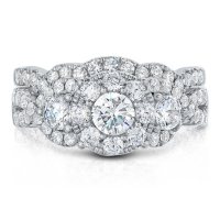 1.96 CT. TW. Diamond Wedding Ring Set in 14K Gold (I, I1)
