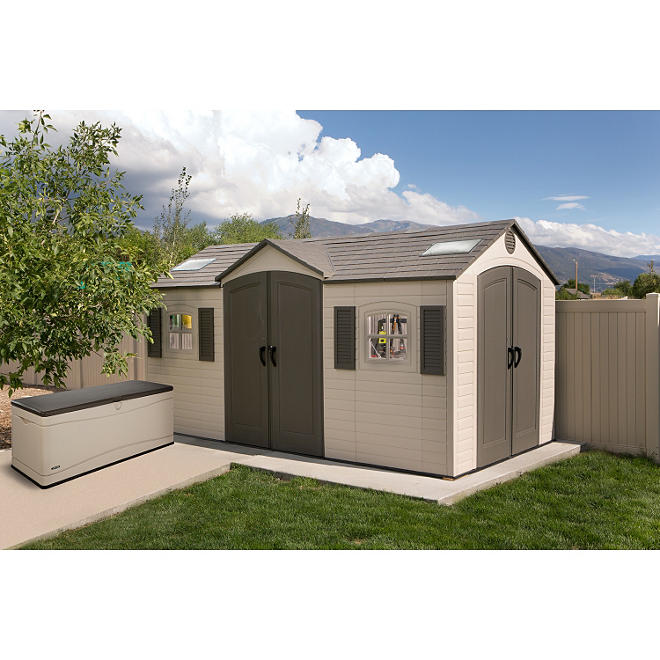 15 x 8 Lifetime Shed and 116 gal. Outdoor Deck/Storage Box Bundle