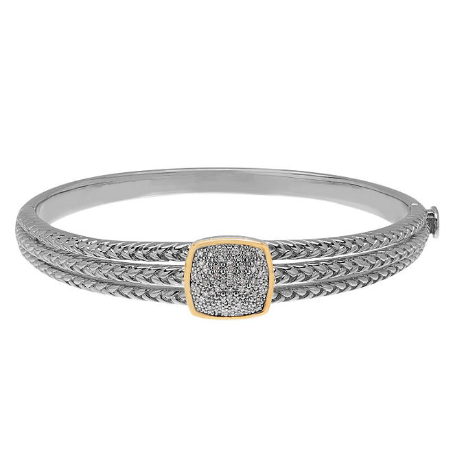 0.19 ct. t.w. Diamond Bangle in Sterling Silver and 14K Yellow Gold (H-I, S12)