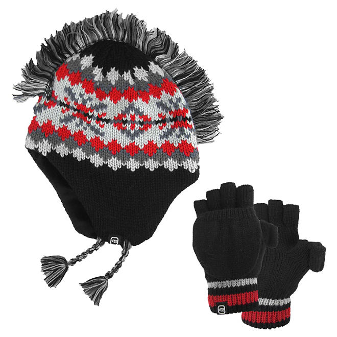 Boys Free Country® Mohawk Hat/Pop-Top Knit Set