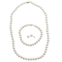 6-6.5mm Freshwater Pearl 3-Piece Set - 14K Yellow Gold