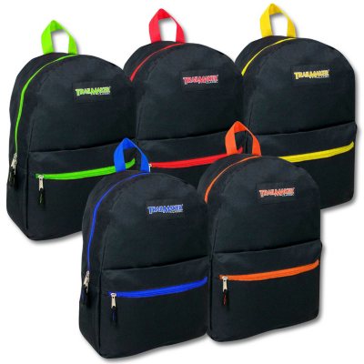 Lot Of 24 Wholesale Trailmaker Classic 17 Inch Backpacks 3 Colors Bulk,Bundle 