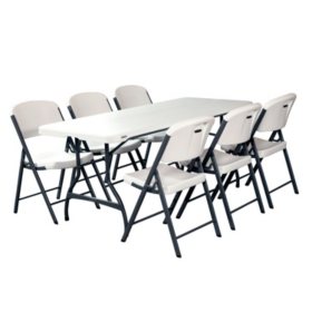 Lifetime Combo 6 Commercial Grade Folding Table And 6