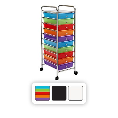 Seville Classics 10-Drawer Organizer Cart Multi Color