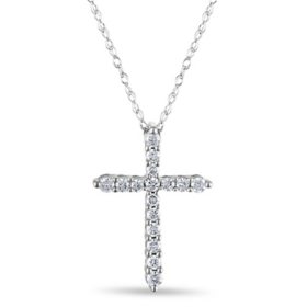 Diamond Necklace 6 ct tw Princess/Round 14K White Gold 19