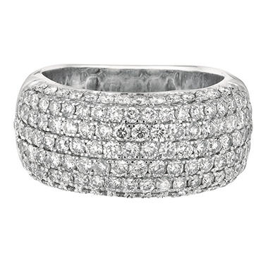 1.50 CT. T.W. Domed Diamond Band Pave Ring in 14K White Gold (I, I1)
