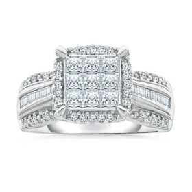 0.95 CT. T.W. Diamond Engagement Ring in 14K White Gold (I-I1)