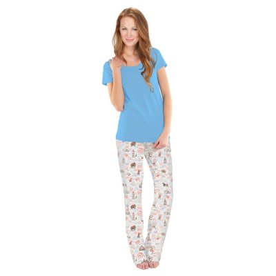 Munki Munki V Neck Tee Pant PJ Set Assorted Colors Sam s Club