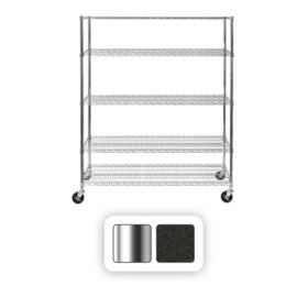 Seville Classics UltraDurable 5-Tier NSF Steel Shelving, 60" W x 24" D x 76" H		