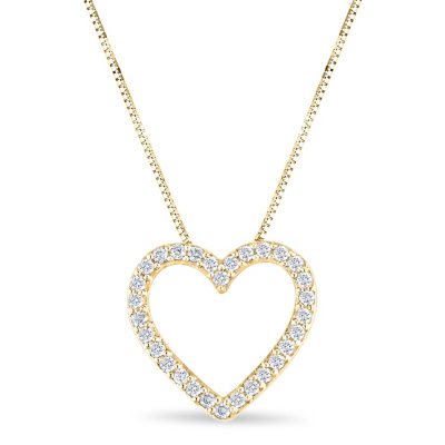 0 23 Ct T W Diamond Heart Pendant In 14k Yellow Gold H I I1 Sam S Club