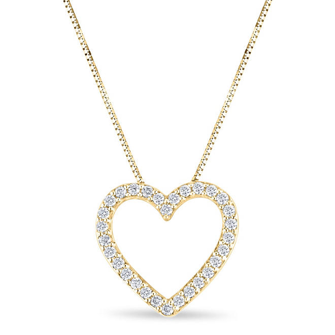 0.23 CT. T.W. Diamond Heart Pendant in 14K Yellow Gold (H-I, I1)