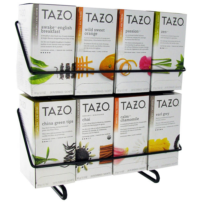 Tazo Tea Bag Variety Pack with Display Stand- 24 ct. - 8 boxes