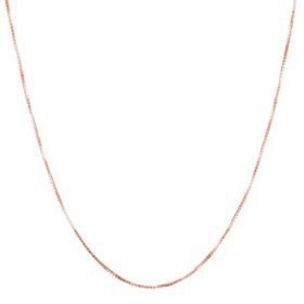 Adjustable Box Link Chain Necklace, .70mm in 14K Gold 		