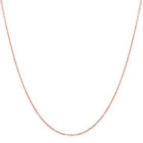 Adjustable Cable Link Chain Necklace, .90mm  in 14K Gold