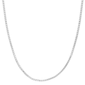 Adjustable Box Link Chain Necklace, .70mm in 14K Gold 		