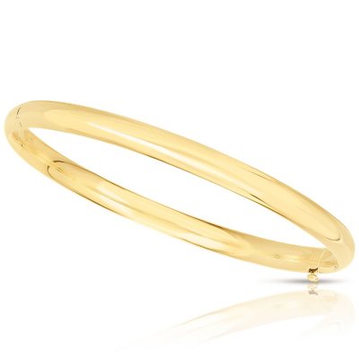 5mm 14K White Gold Bangle Bracelet - Apples of Gold Jewelry