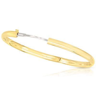 5mm 14K White Gold Bangle Bracelet - Apples of Gold Jewelry