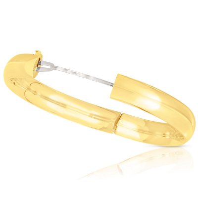 10mm High Polished Hollow Bangle Bracelet in 14K Gold