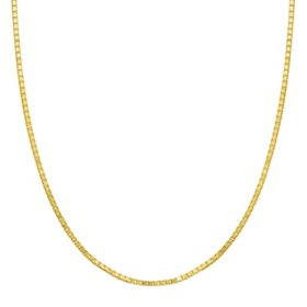 Adjustable Box Link Chain Necklace, .70mm in 14K Gold 		
