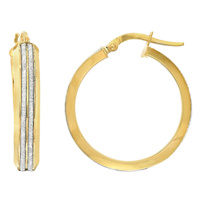 Italian Hoop Earrings In 14K Yellow Gold