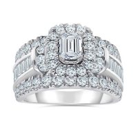 2.95 CT. T.W. Emerald-Cut Diamond Engagement Ring in 14K White Gold (I, SI2)