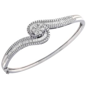 1.98 CT. T.W. Diamond Swirl Bangle Bracelet in 14K Gold