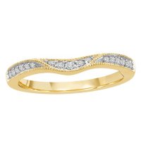 0.15 CT. T.W. Contour Band with Milgrain in 14k Gold (H-I, I1)