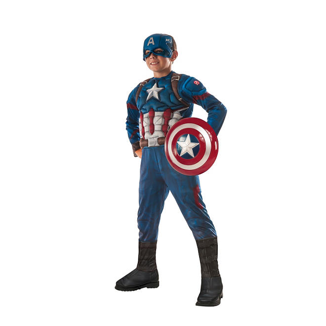 Civil War Captain America Muscle-Chest Halloween Costume