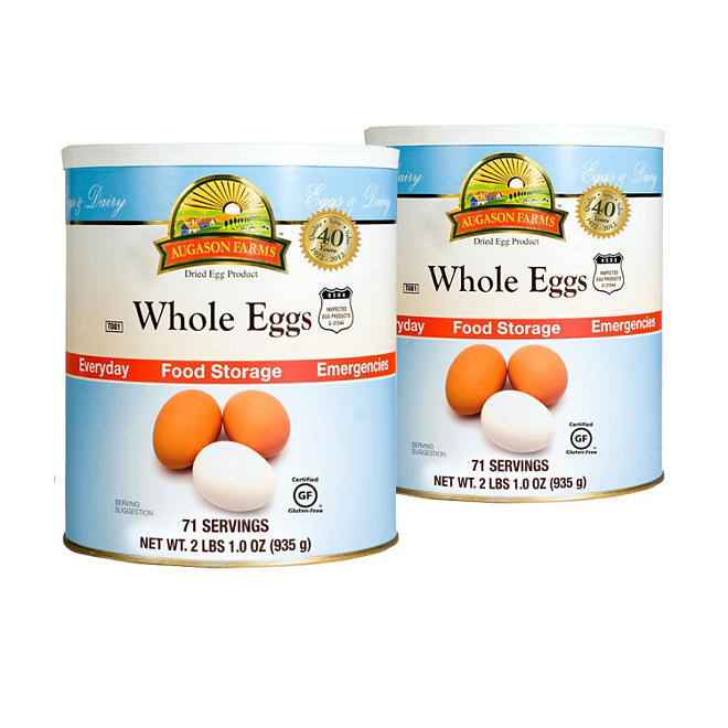 Augason Farms Dried Whole Eggs - #10 cans - 2 pk.